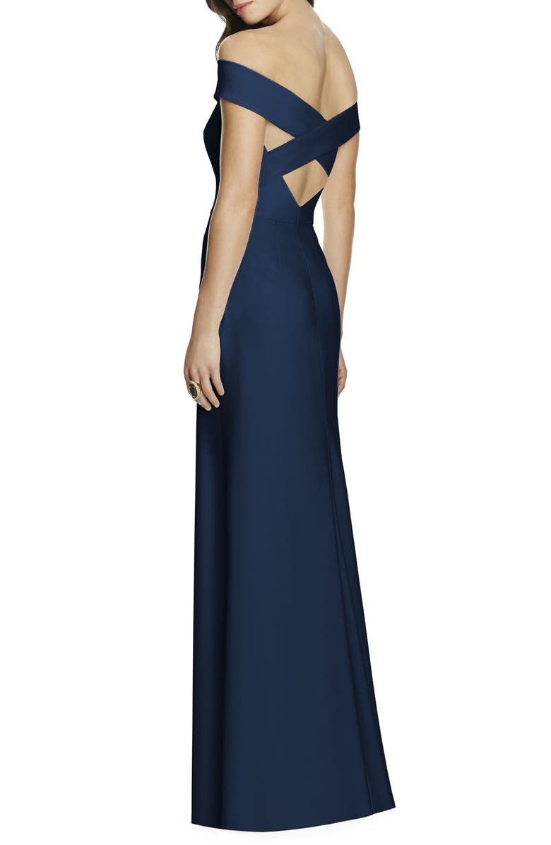 Dessy Collection Off the Shoulder Column Gown, Alternate, color, 