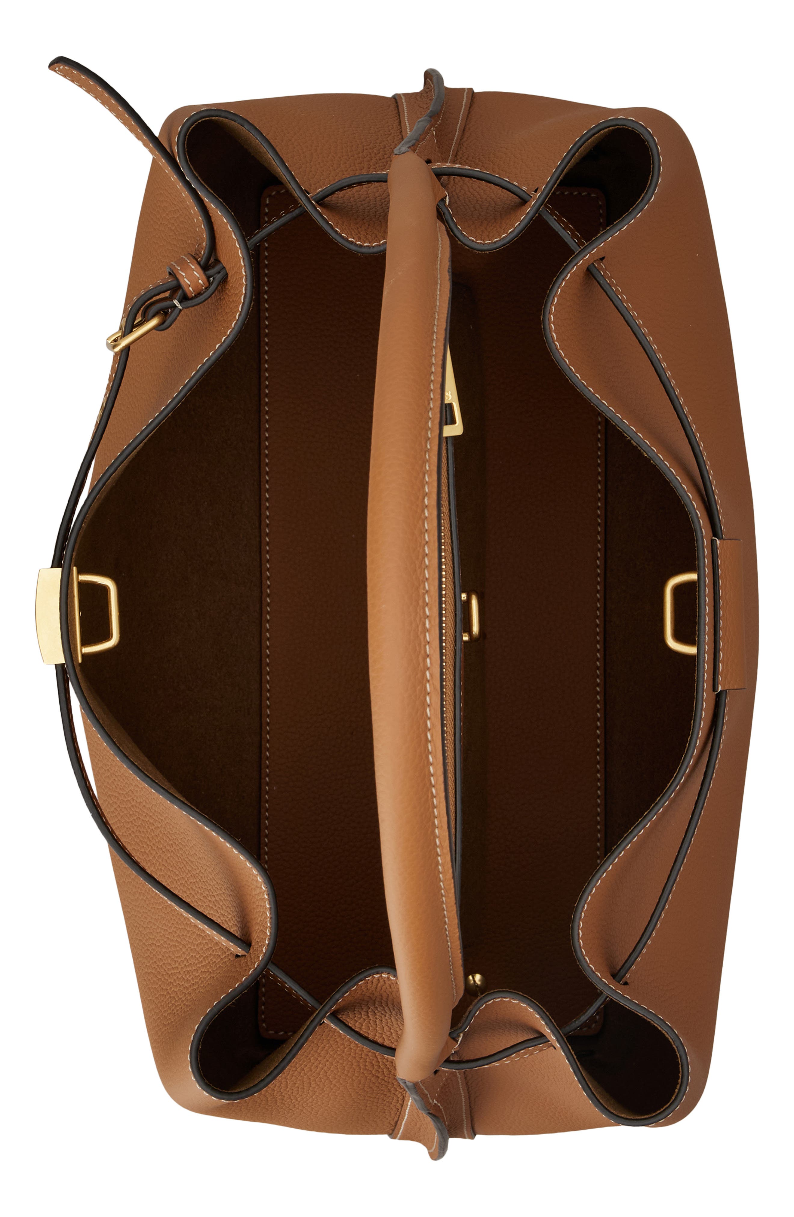 Tod's Small T Timeless Leather Top Handle Bag, Alternate, color, Kenia Scuro
