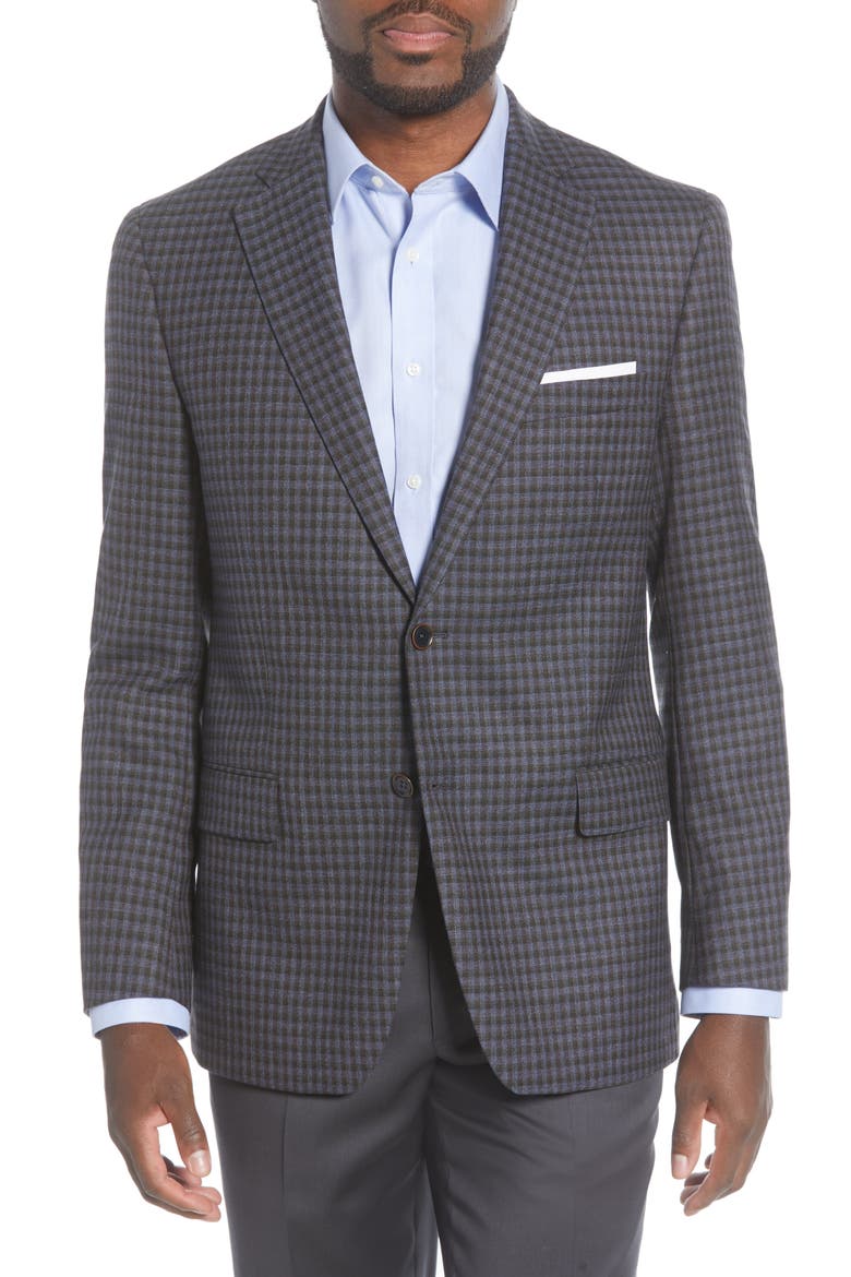 Classic Fit Plaid Wool Sport Coat, Main, color, DARK BLUE