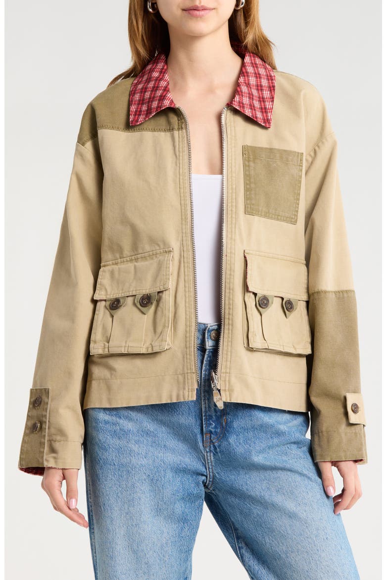 Marcelle Reversible Organic Cotton Barn Jacket, Main, color, RED MULTI