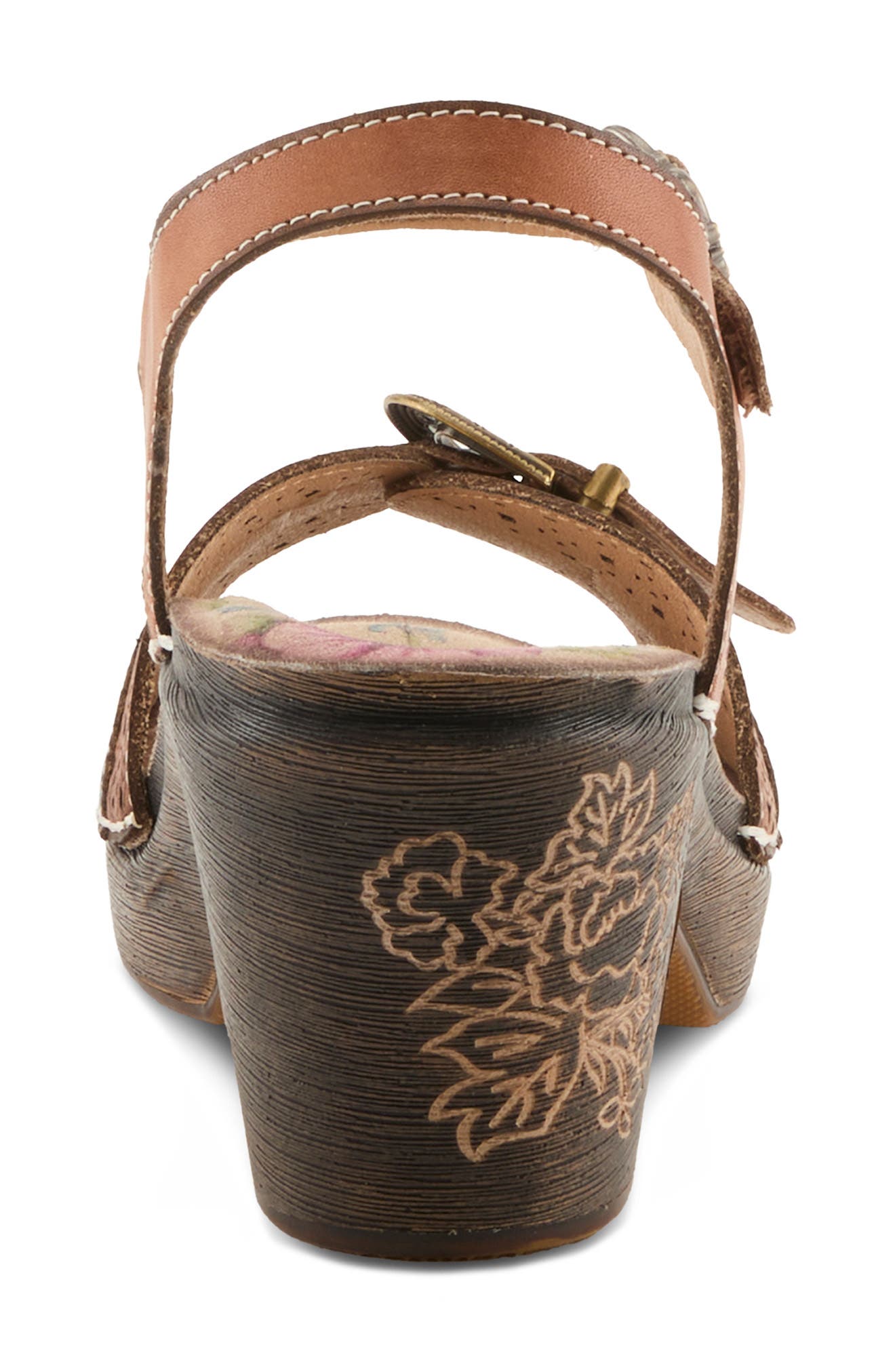 L'Artiste by Spring Step Upperbuck Ankle Strap Platform Sandal, Alternate, color, Camel Multi