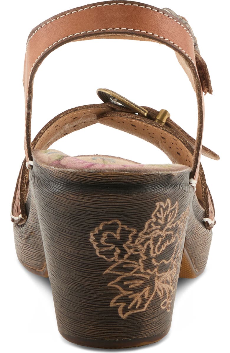 L'Artiste by Spring Step Upperbuck Ankle Strap Platform Sandal, Alternate, color, Camel Multi