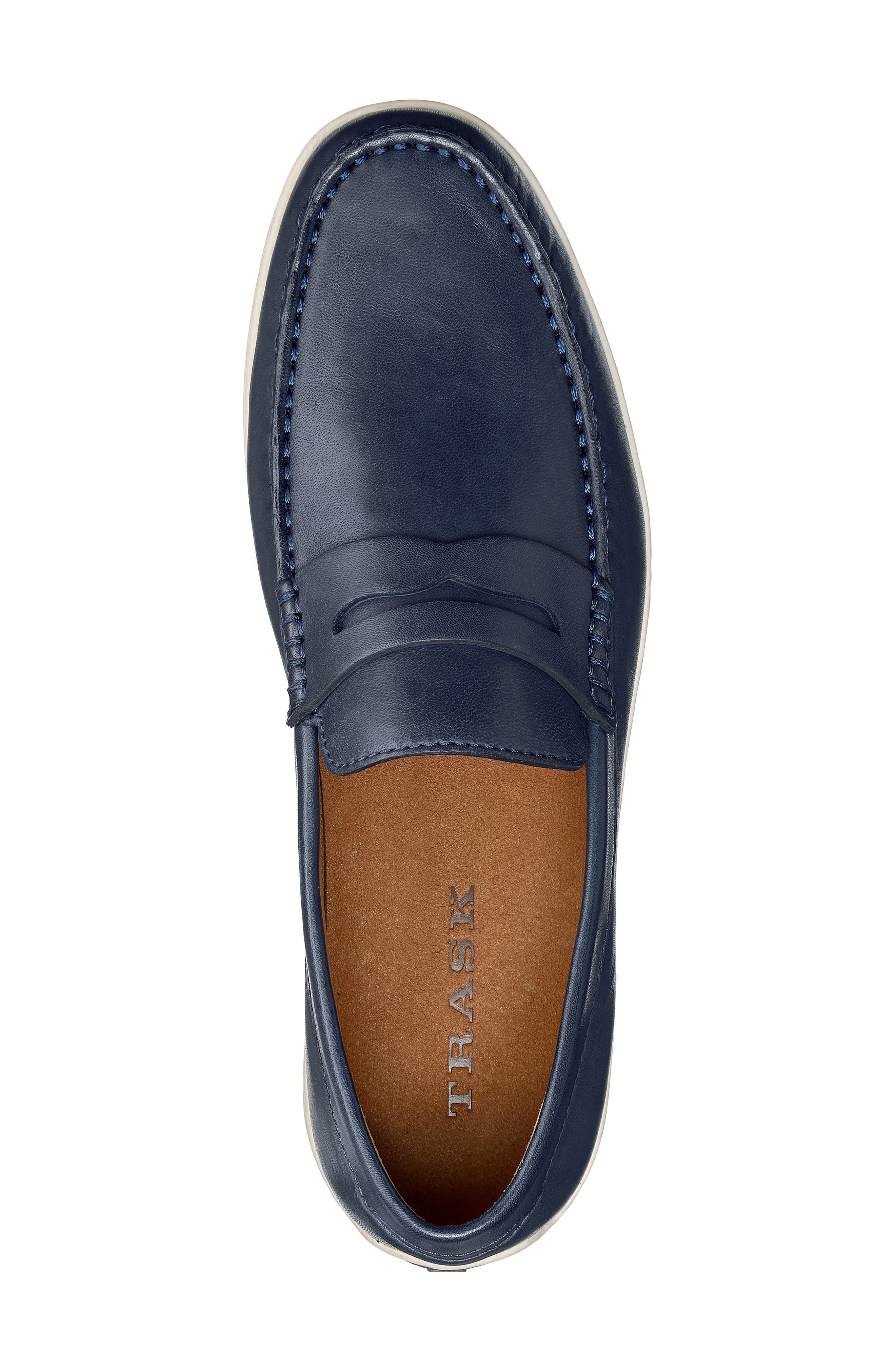 Sheldon Penny Loafer, Alternate, color, NAVY LEATHER