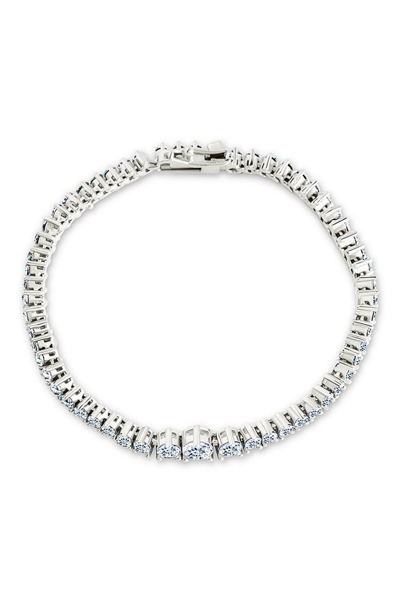 Tatum Graduated Cubic Zirconia Tennis Bracelet, Main, color, SILVER
