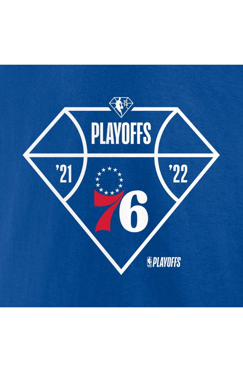 FANATICS Men's Fanatics Branded Royal Philadelphia 76ers 2022 NBA Playoffs Diamond Tip Off T-Shirt, Alternate, color, 
