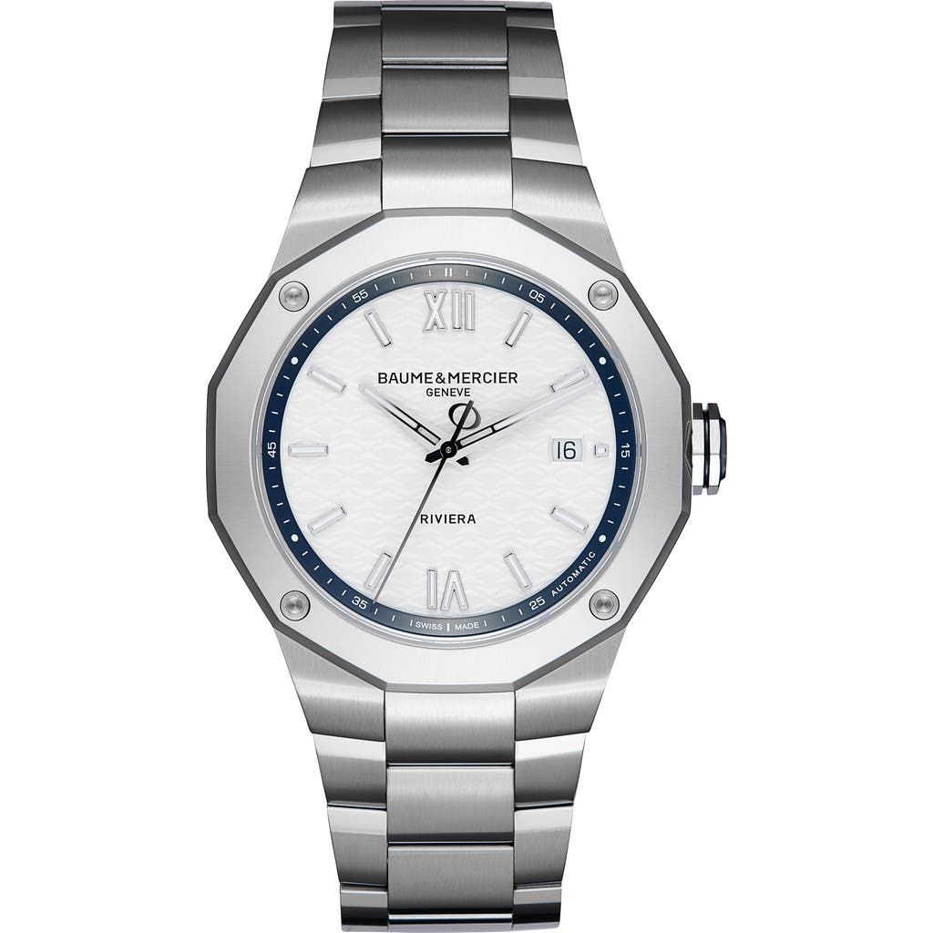 Baume & Mercier Riviera 10829 Automatic Bracelet Watch, 42mm In Silver