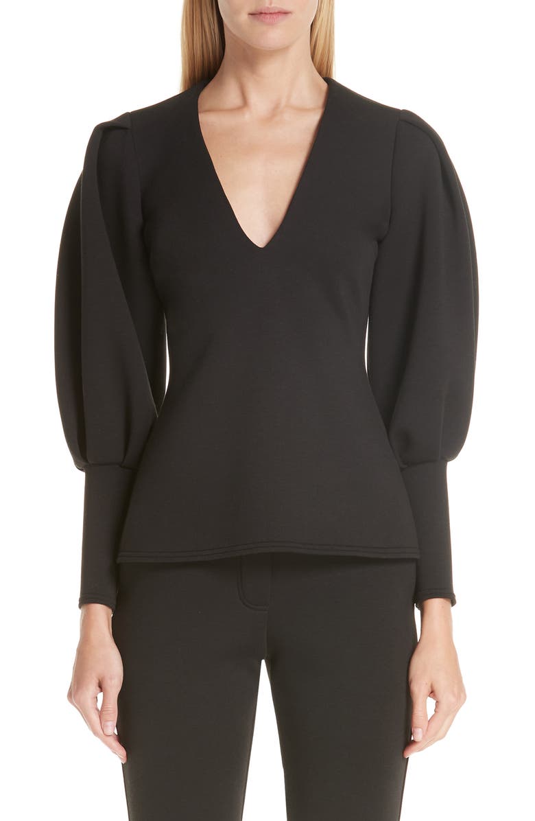 Beaufille Balloon Sleeve V-Neck Top, Main, color,