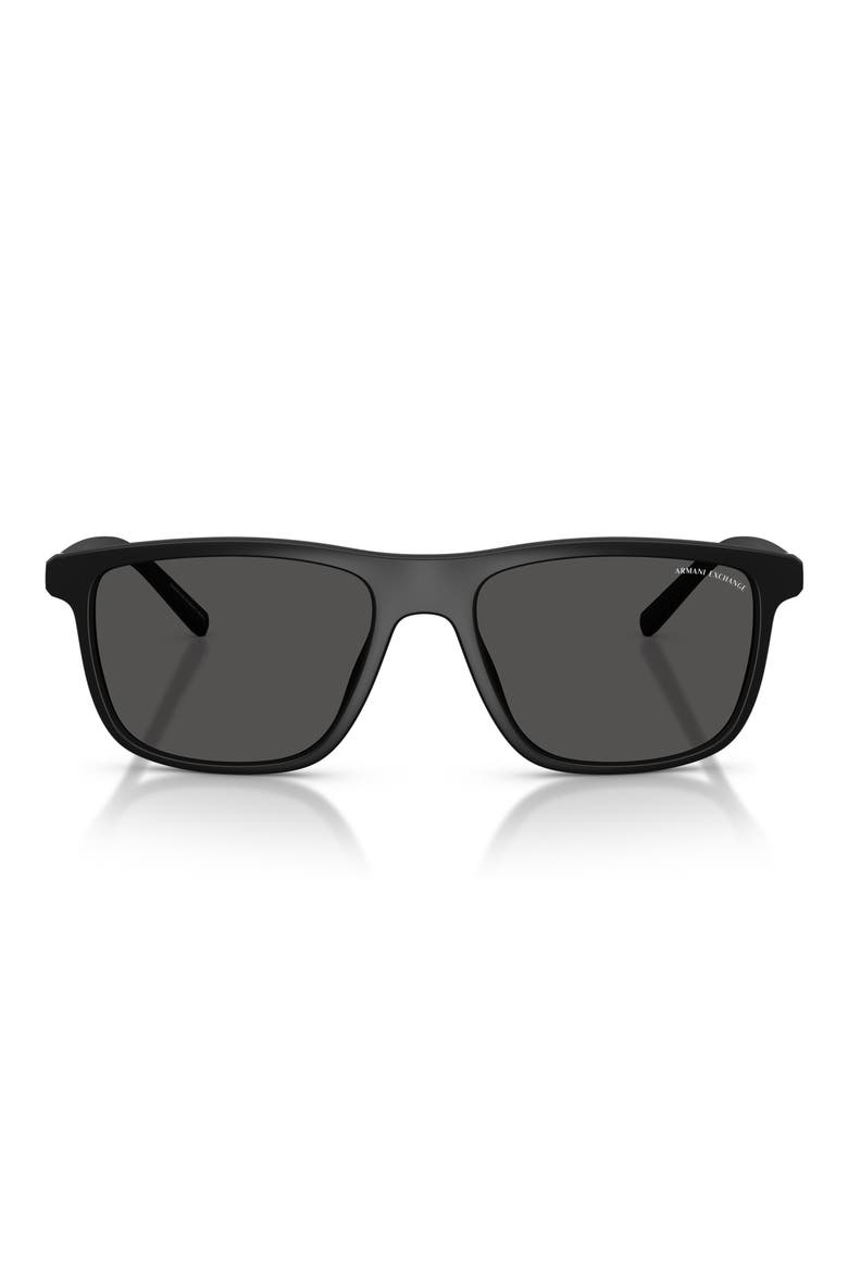 56mm Pillow Sunglasses, Main, color, MATTE BLACK / DARK GREY