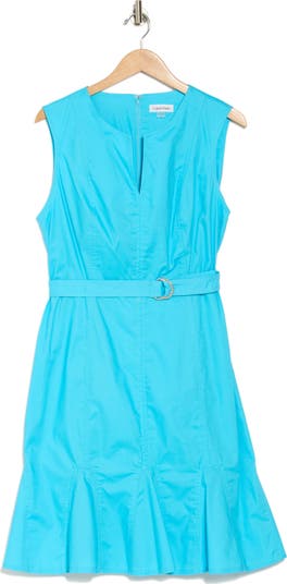 Belted A-Line Dress