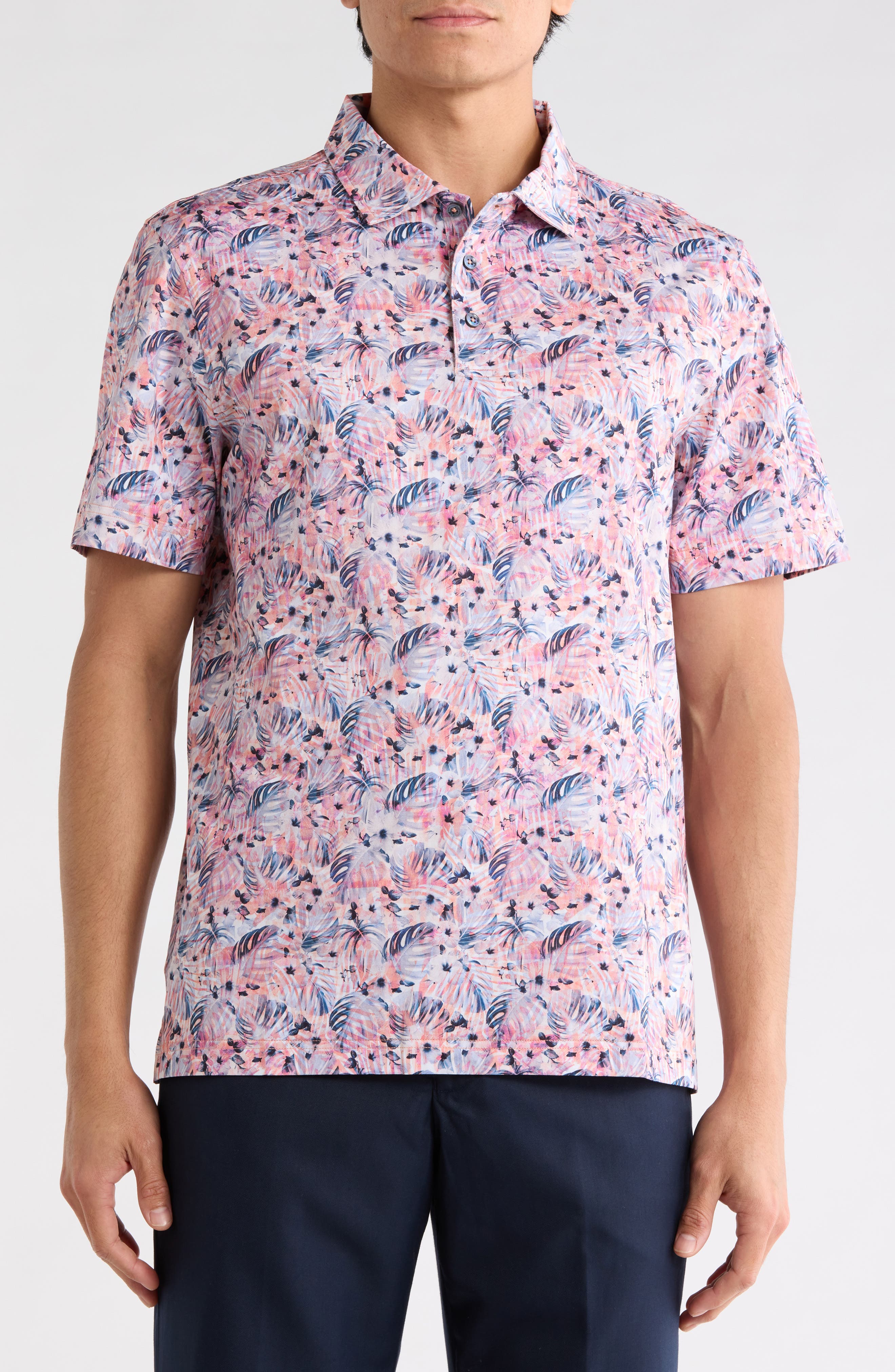 Bugatchi Printed Short Sleeve Polo