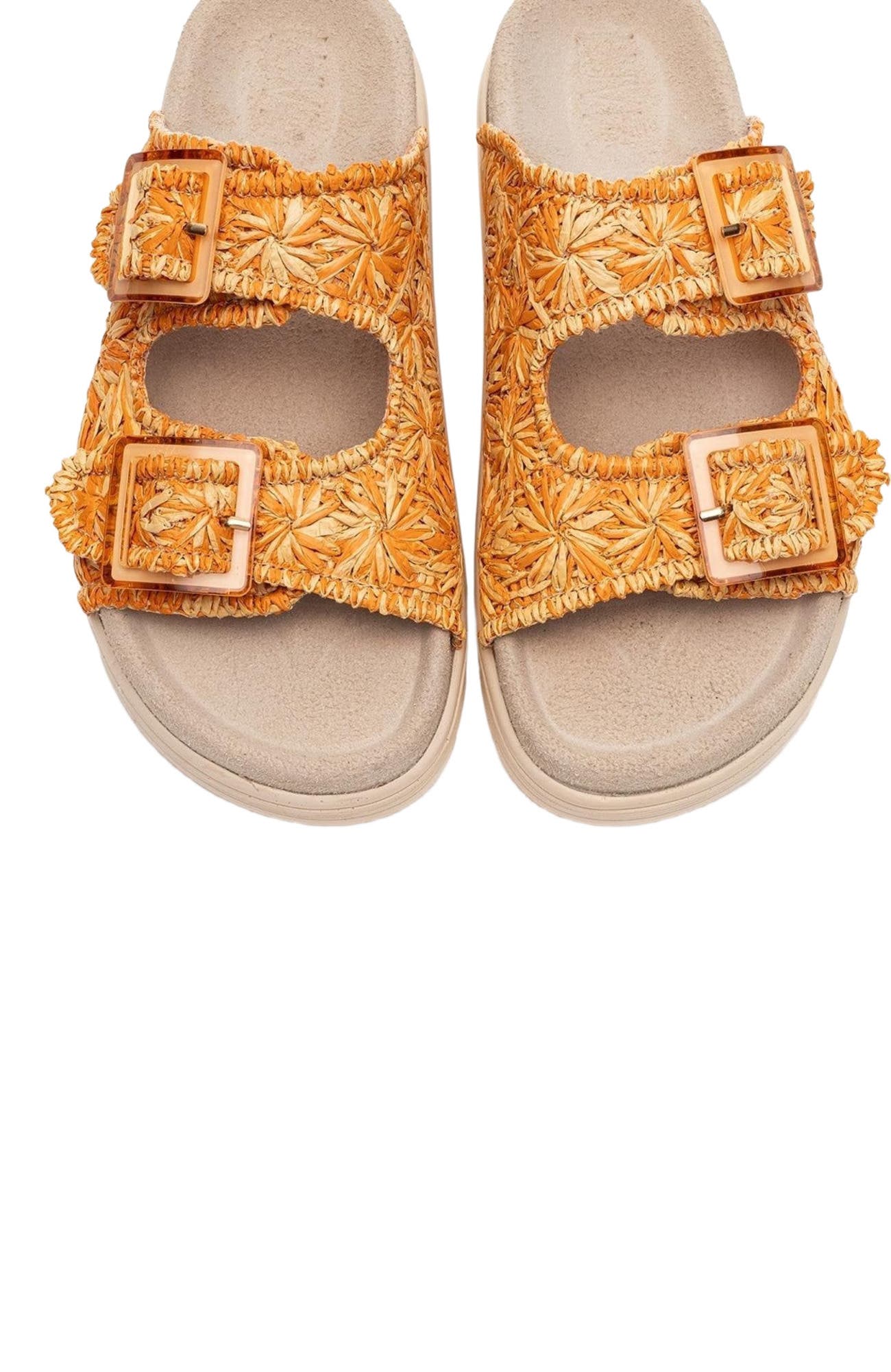 Milana Leather Double-Strap Sandal, Alternate, color, Orange Leather