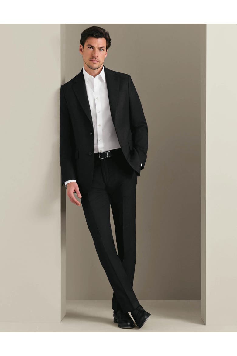 Birdseye Slim Fit Italian Luxury Suit Jacket, Alternate, color, Charcoal Grey
