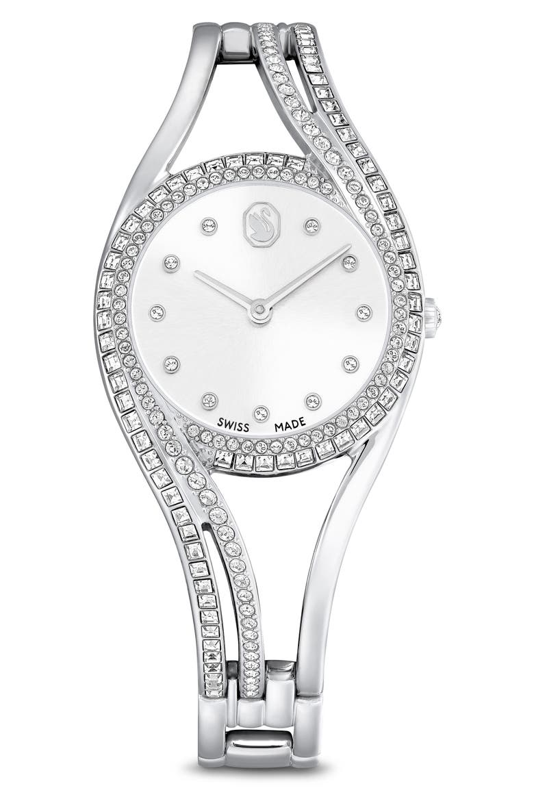 Hyperbola Bracelet Watch, 28mm, Main, color, SILVER