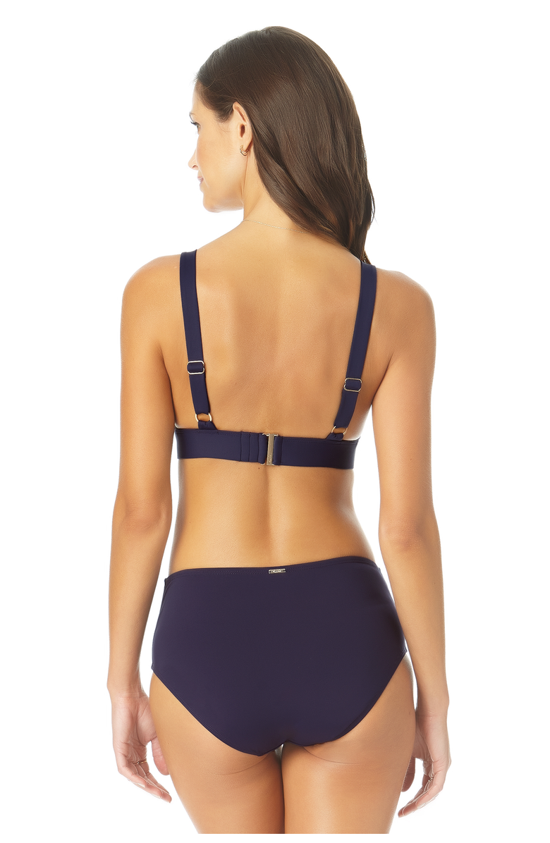 Anne Cole Women's Easy Triangle Bikini Top - Navy, Alternate, color, Black