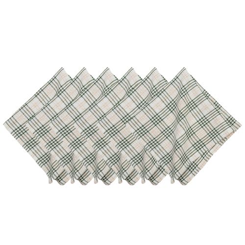 C & F Home C&f Home Sage & Gold Plaid Napkin Set Of 6 In Green