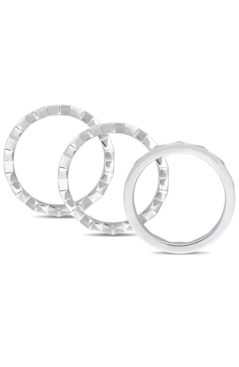 Julianna B. Diamond Zig Zag Stackable Ring Set 14k, Alternate, color, 14K White Gold