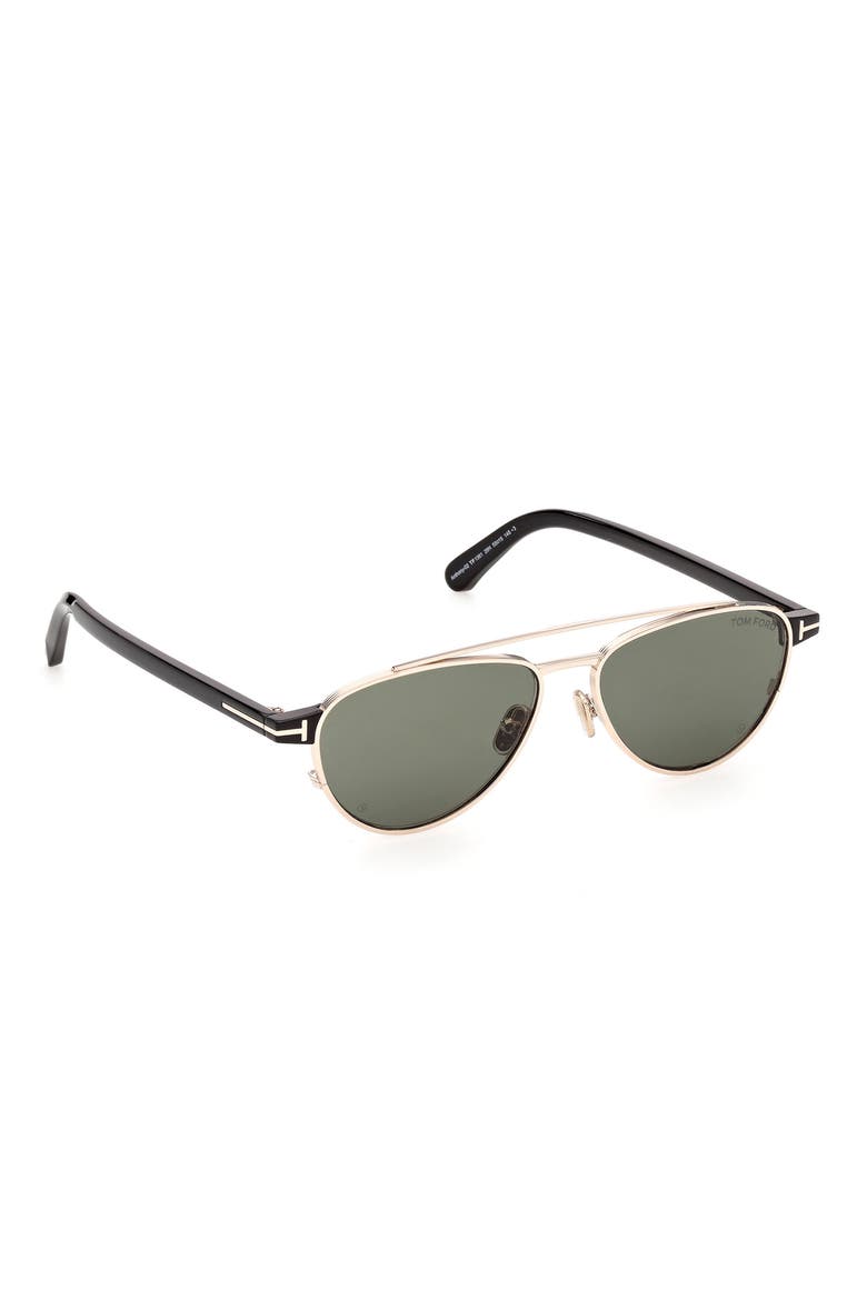 Anthony 02 55mm Pilot Sunglasses, Alternate, color, SHINY ROSE GOLD AND BLACK GRE