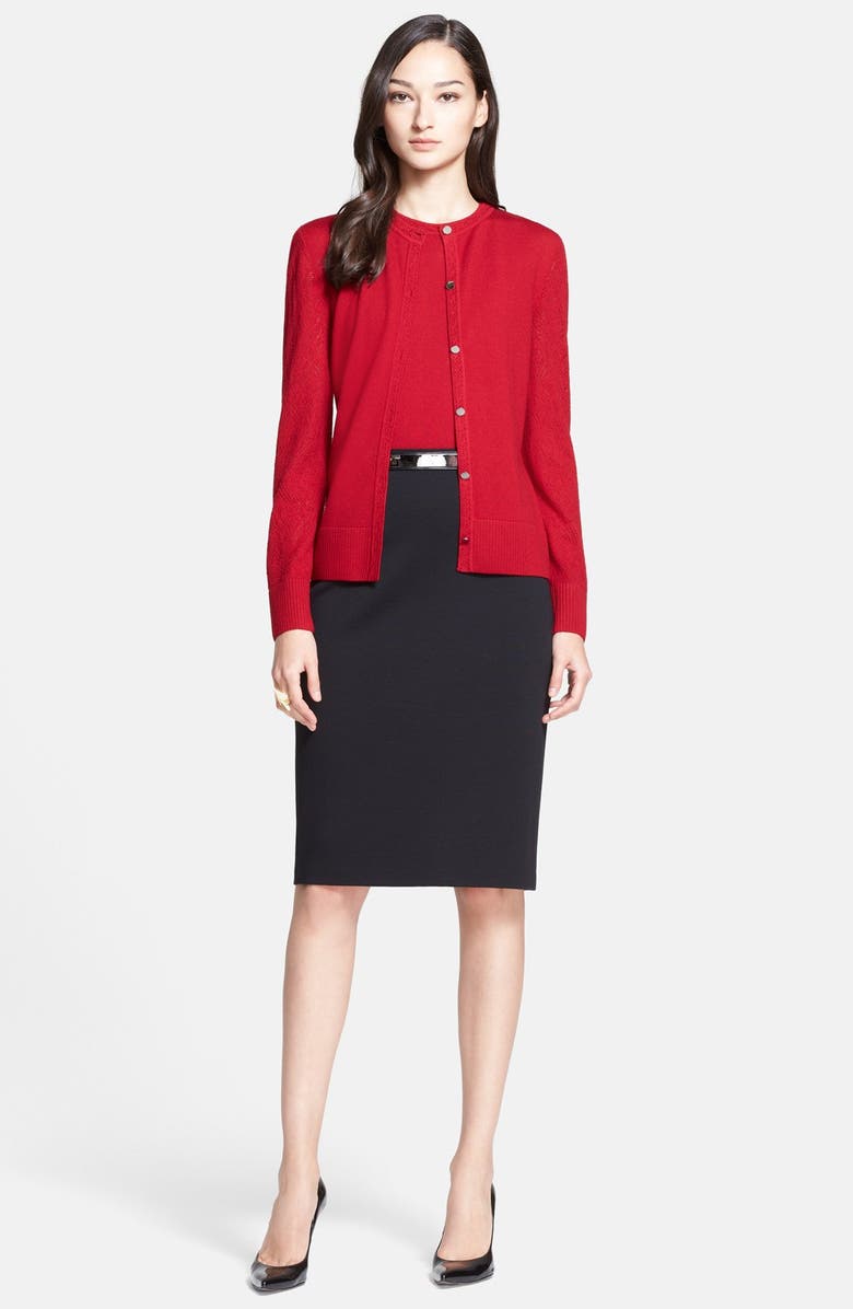 St. John Collection Wool Jersey Cardigan, Alternate, color, 