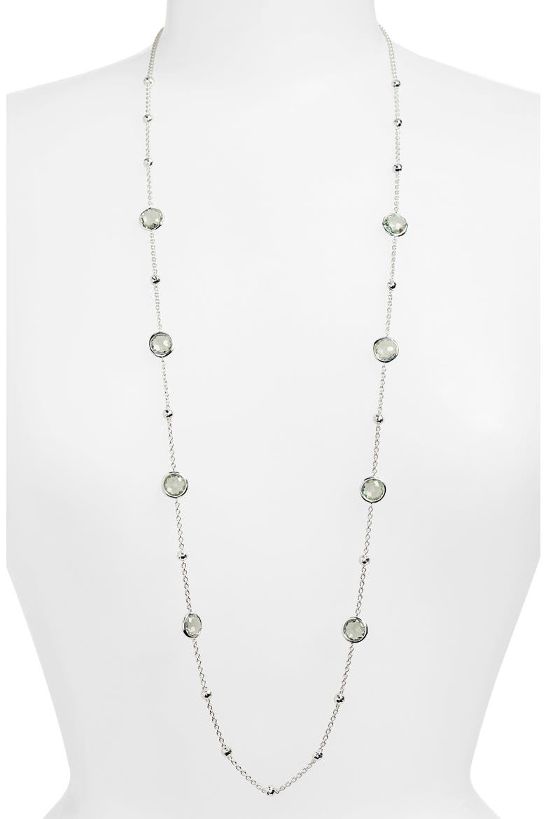 Lollipop® Ball & Stone Station Necklace, Alternate, color, SILVER/ GARNET
