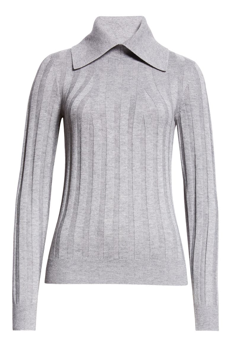 Winter Rib Collared Sweater, Alternate, color, GREY
