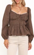 Petal & Pup Saphia Check Peplum Top