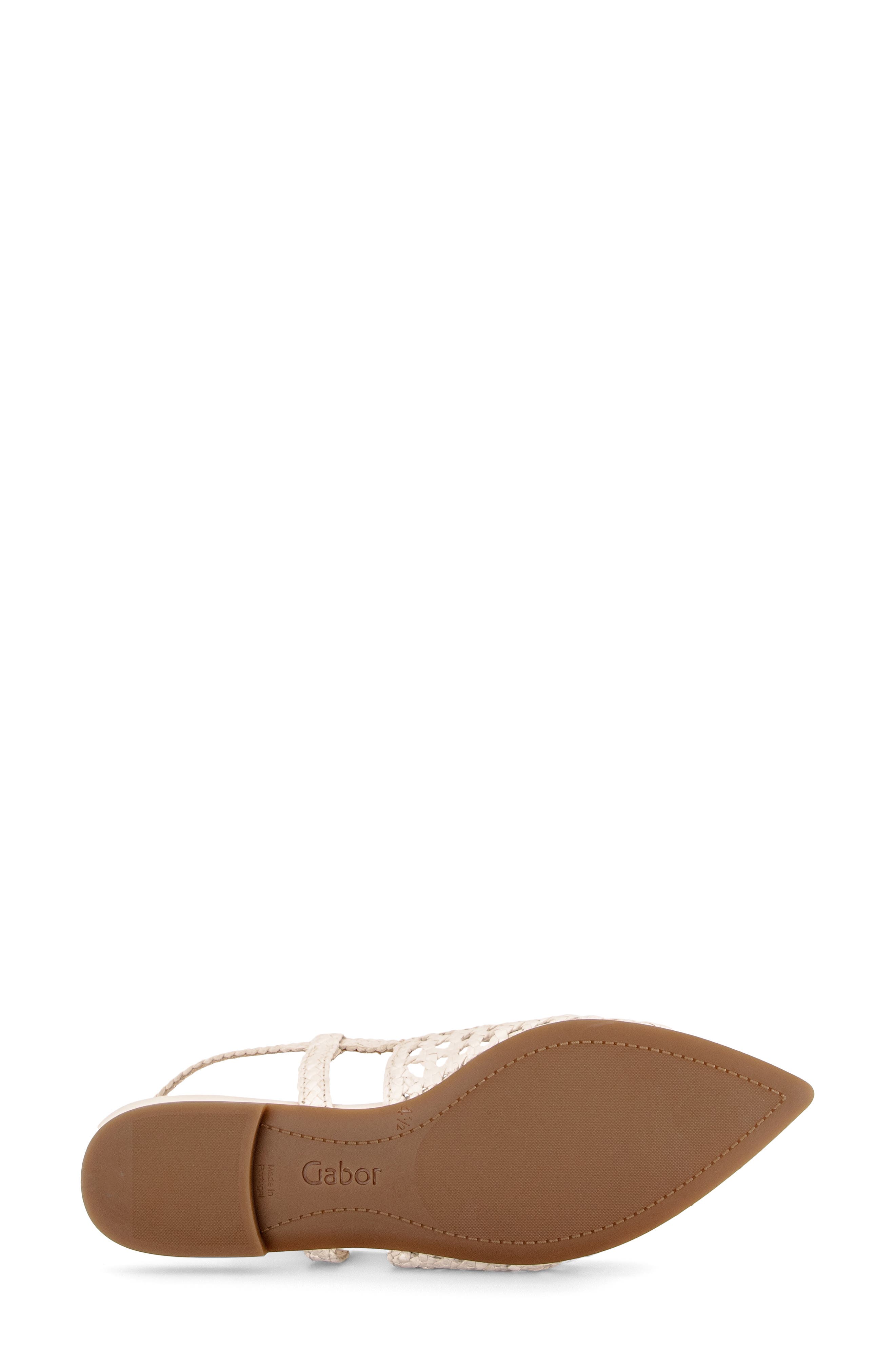 Gabor Pointed Toe Slingback Flat, Alternate, color, Creme