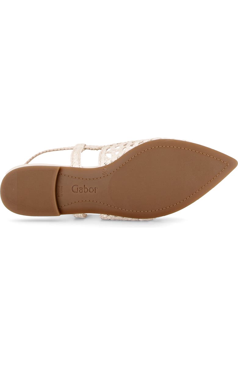Gabor Pointed Toe Slingback Flat, Alternate, color, Creme