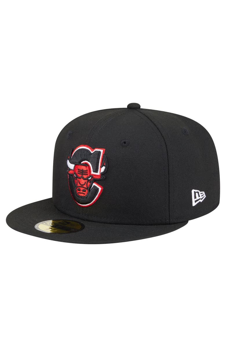 New Era Men's New Era  Black Chicago Bulls Deceptor 59FIFTY Fitted Hat, Alternate, color, 