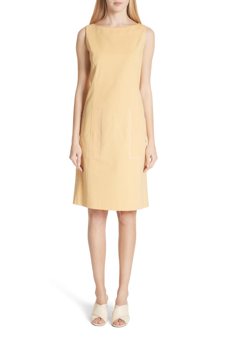 Paxton Sleeveless Sheath Dress, Main, color, SIENNA YELLOW