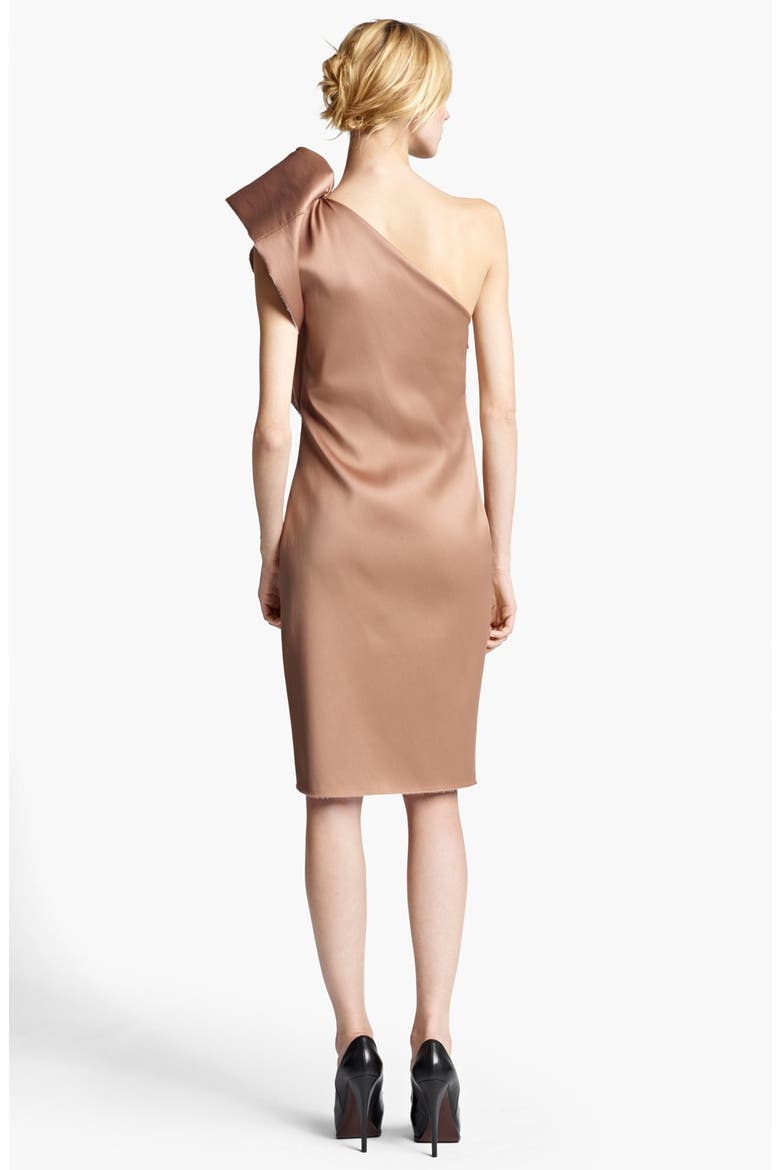 Washed Duchesse Satin Cocktail Dress, Alternate, color, BEIGE