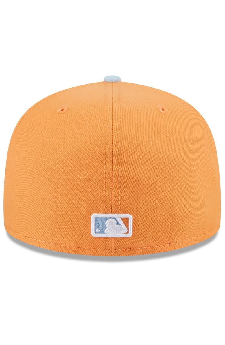 New Era Men's New Era Orange/Light Blue New York Yankees Spring Color Basic Two-Tone 59FIFTY Fitted Hat, Alternate, color, 
