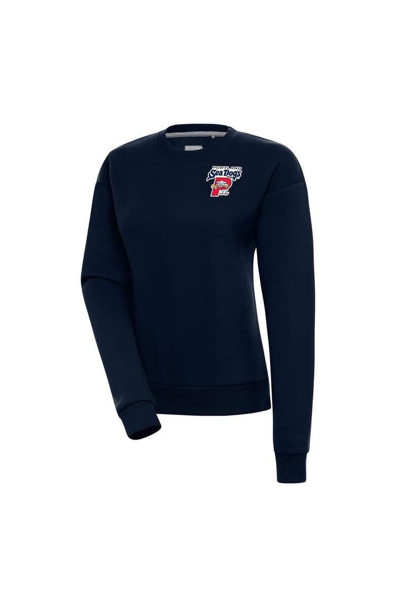 ANTIGUA Women's Antigua  Navy Portland Sea Dogs Victory Pullover Sweatshirt, Main, color, 
