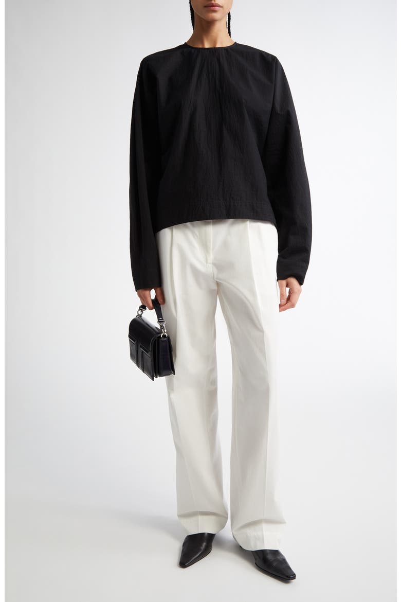 Balloon Sleeve Top, Alternate, color, BLACK