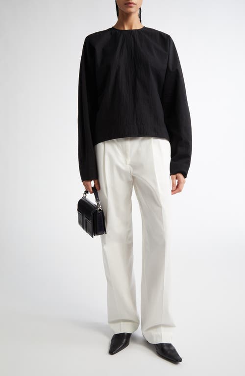 Totême Cotton-blend Poplin Top In Schwarz