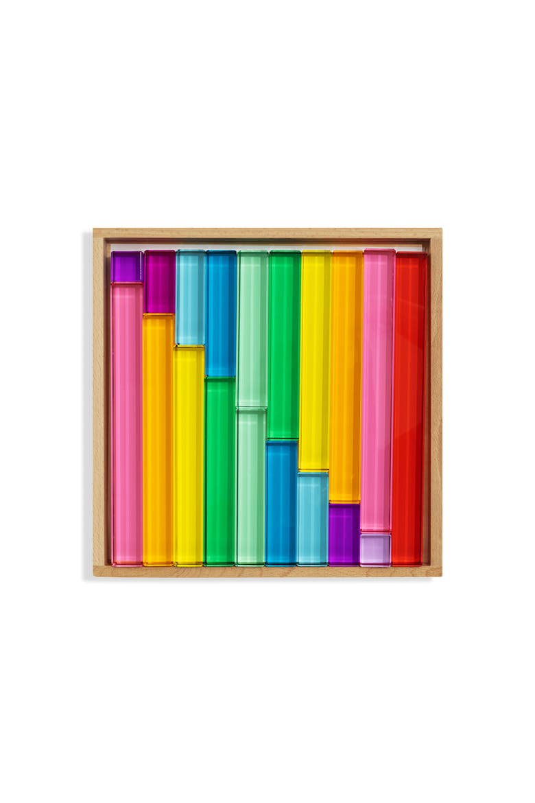 Millie Educational Acrylic Unit Building Blocks for Math - 19 Pieces, Main, color, Rainbow