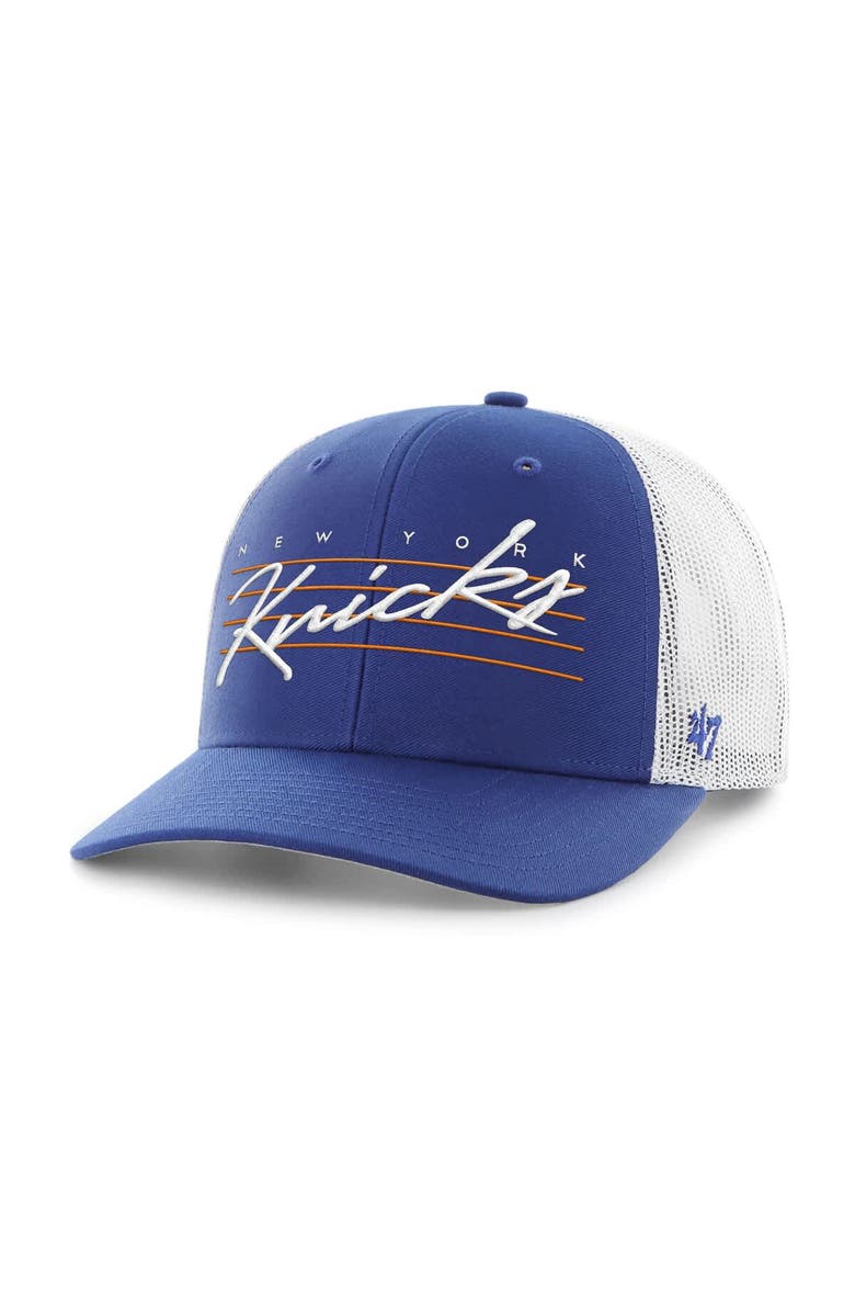 '47 Men's '47 Blue New York Knicks Downburst Trucker Adjustable Hat, Alternate, color, Blue
