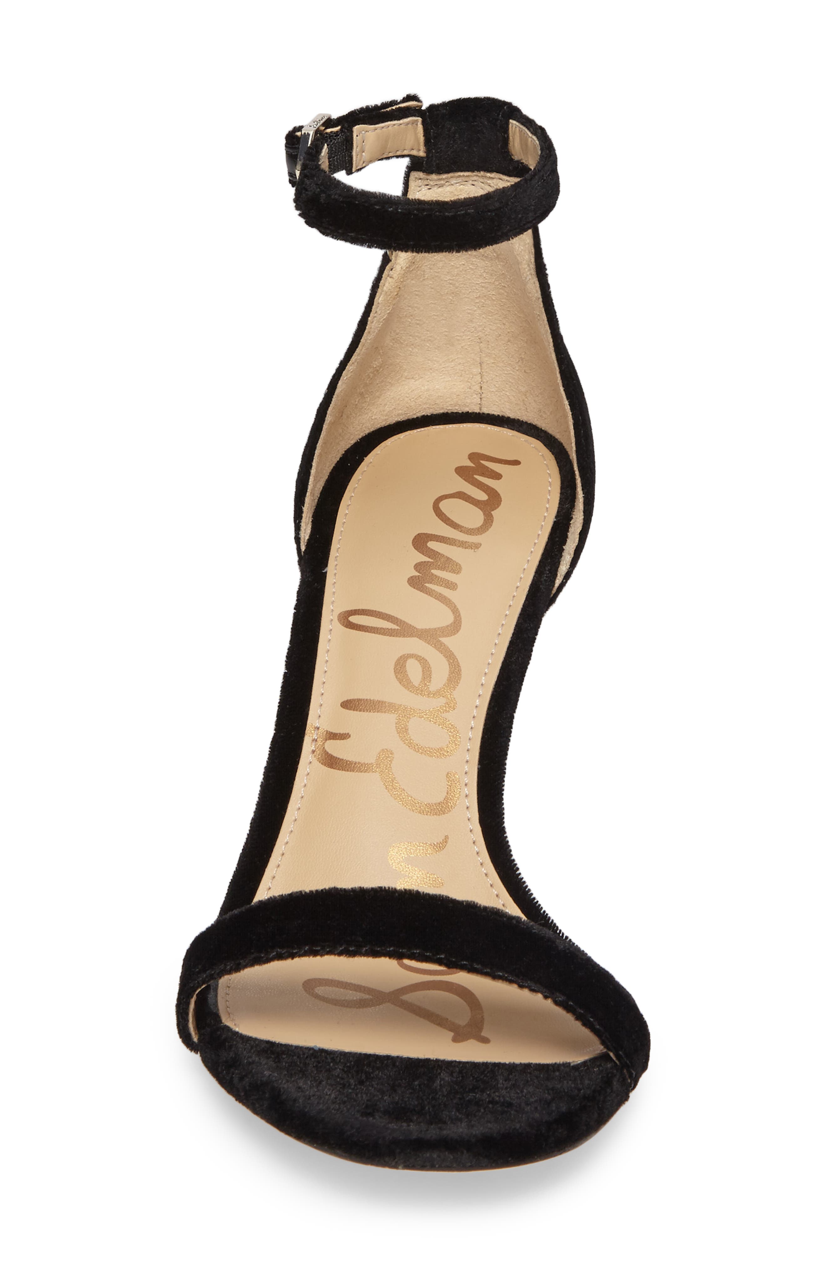 'Patti' Ankle Strap Sandal, Alternate, color, BLACK VELVET