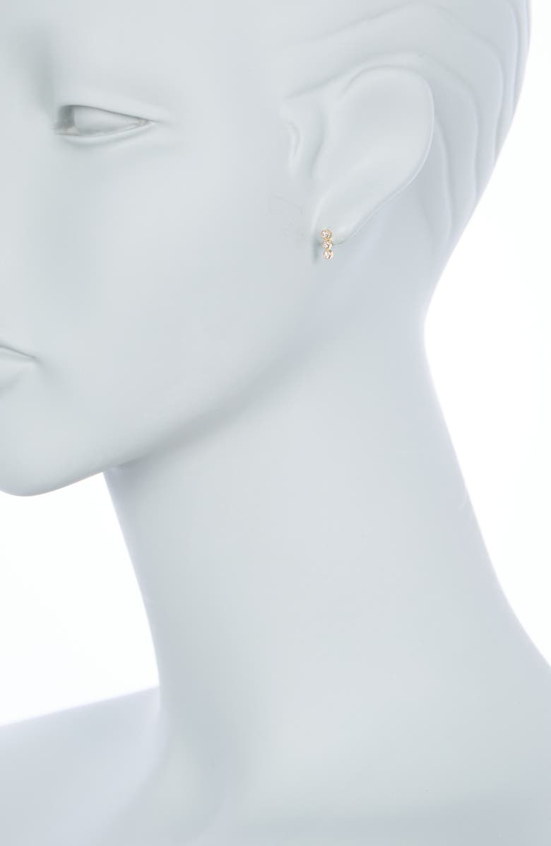 RON HAMI 14K Yellow Gold Bezel Diamond Trio Stud Earrings - 0.07 ctw, Alternate, color, 