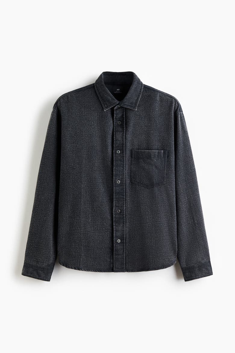 Cotton Overshirt, Alternate, color, Washed black