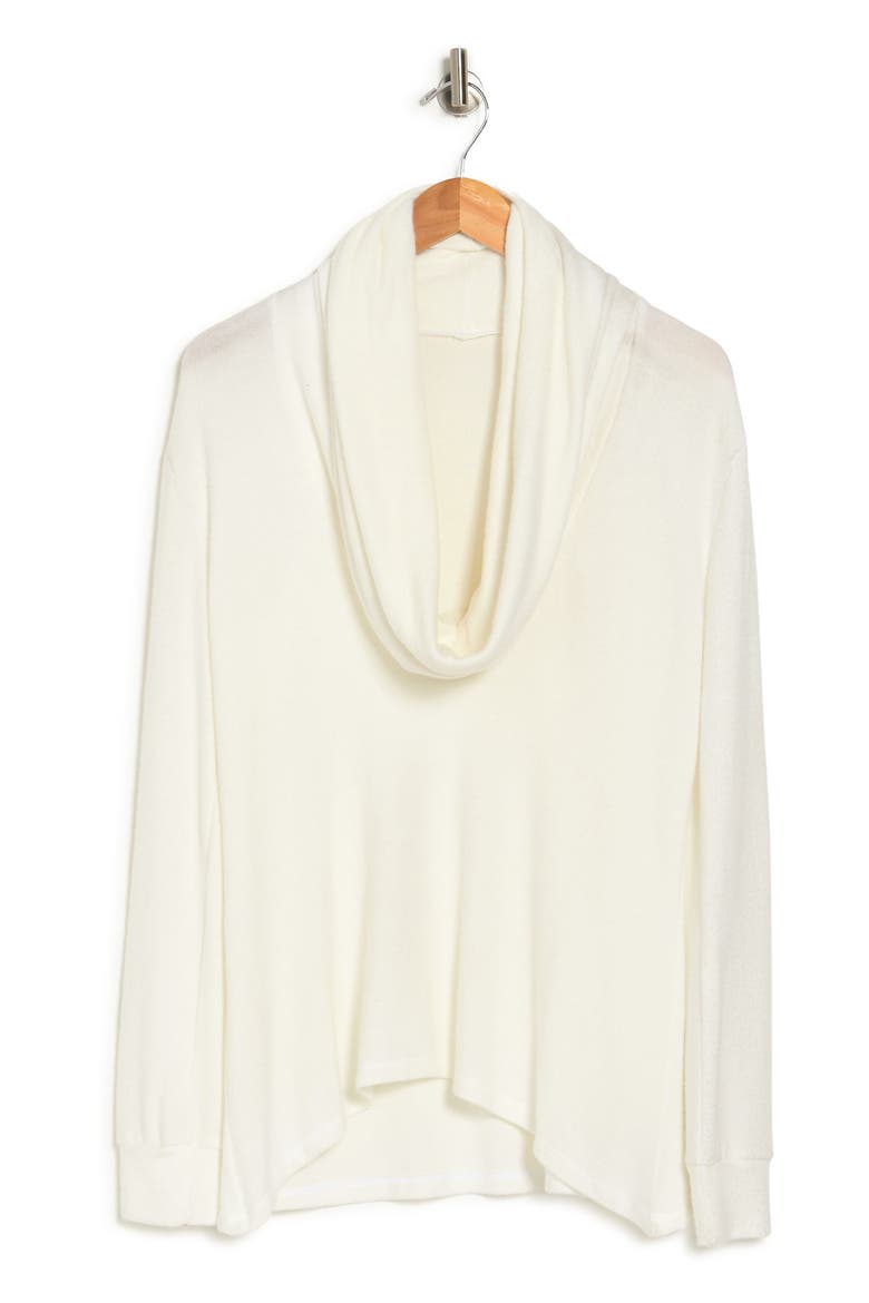 Cowl Neck Long Sleeve Sweater, Alternate, color, IVORY