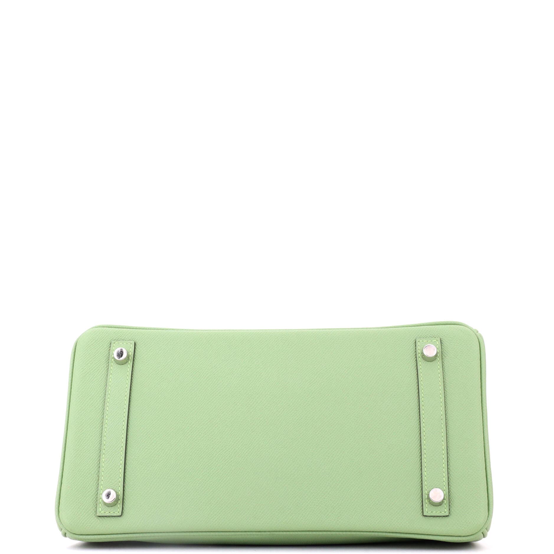 Birkin Handbag Green Epsom with Palladium Hardware 30, Alternate, color, Green