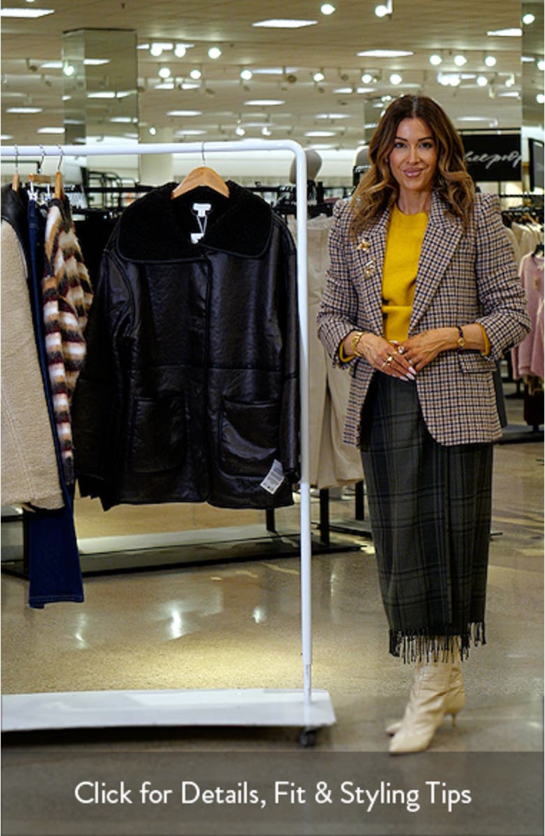 Oversize Faux Leather Car Coat with Faux Shearling Lining, sales video thumbnail