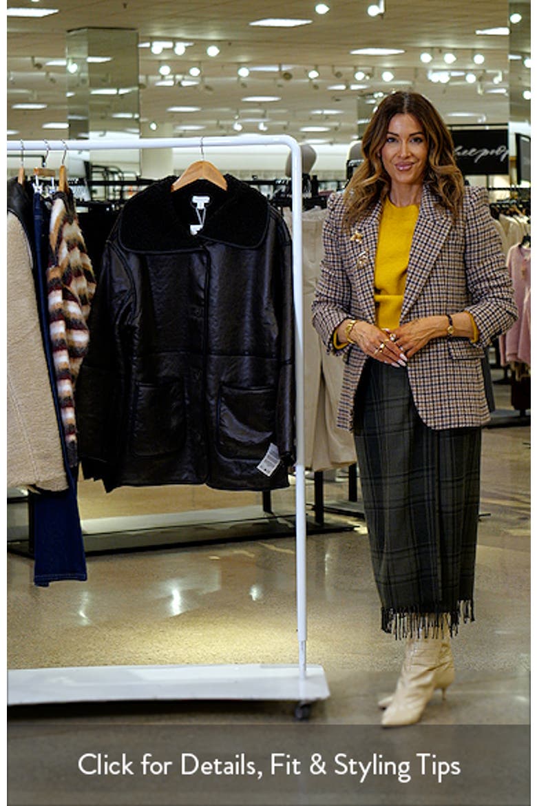 Oversize Faux Leather Car Coat with Faux Shearling Lining video