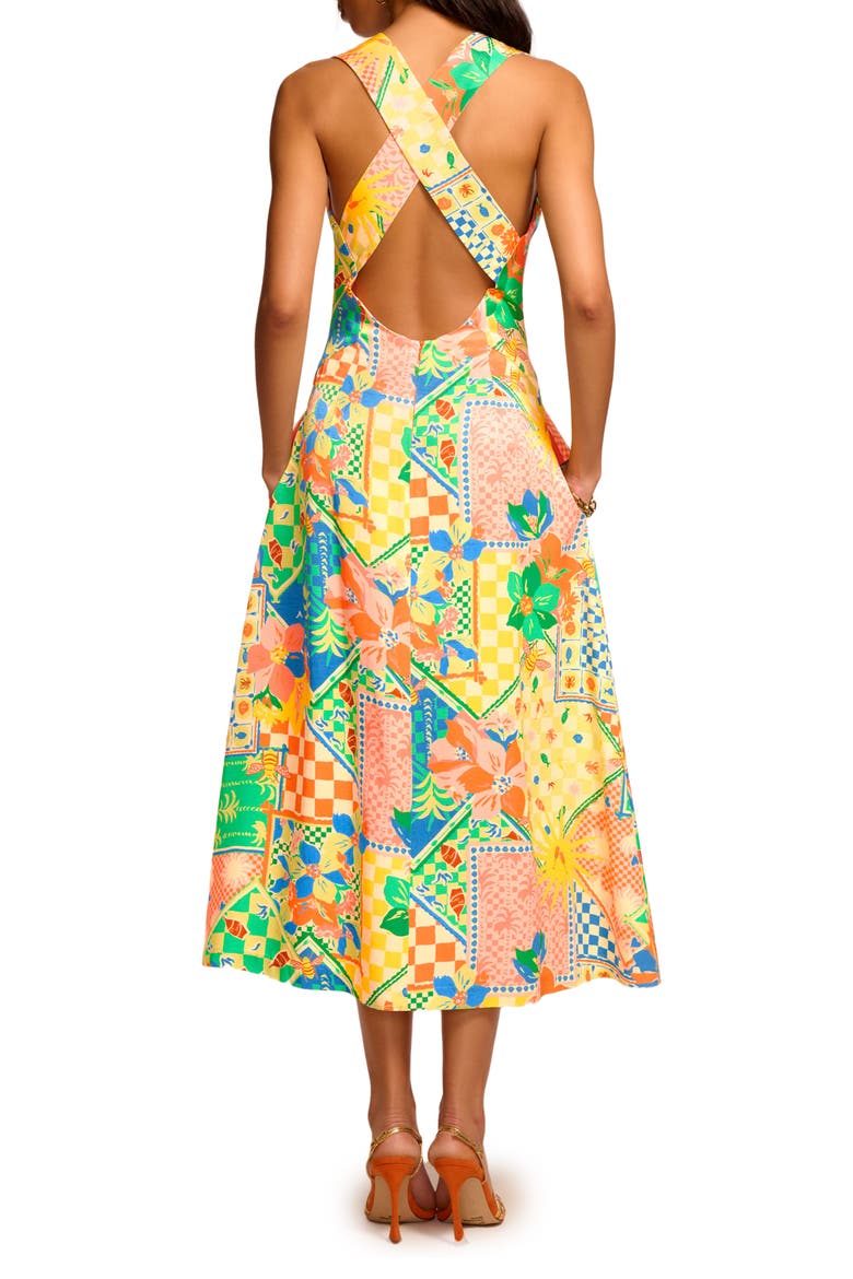 Felicity Mixed Print Midi Dress, Alternate, color, GARDEN PRINT