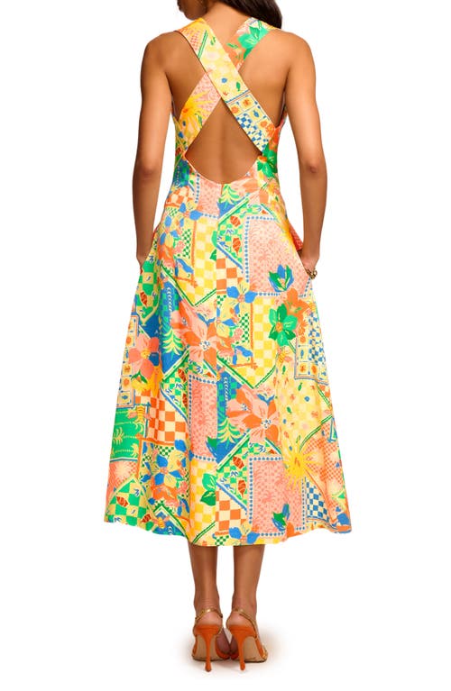 RAMY BROOK RAMY BROOK FELICITY MIXED PRINT MIDI DRESS