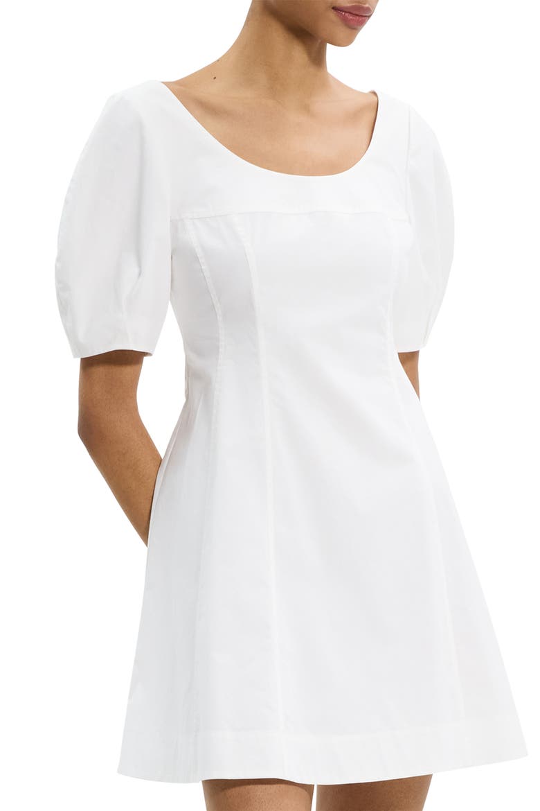 Puff Sleeve Minidress, Alternate, color, WHITE