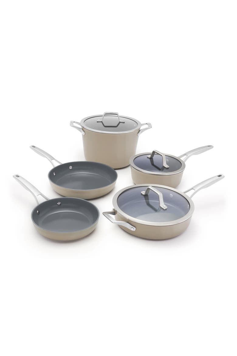 Premier Ceramic Nonstick 8-Piece Cookware Set, Alternate, color, CREAM