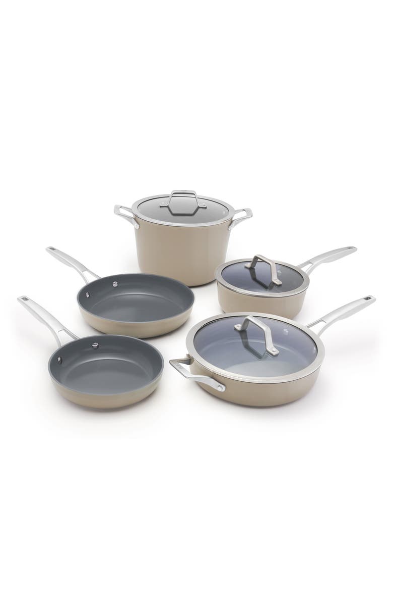 CALPHALON Premier Ceramic Nonstick 8-Piece Cookware Set, Alternate, color, Cream