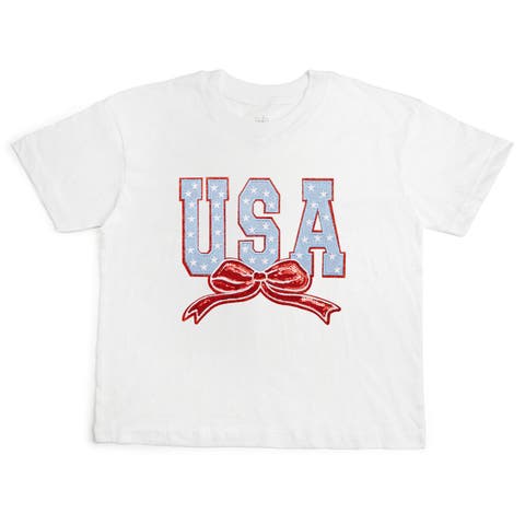 USA Stars & Bow Patch Women's Short Sleeve T-Shirt