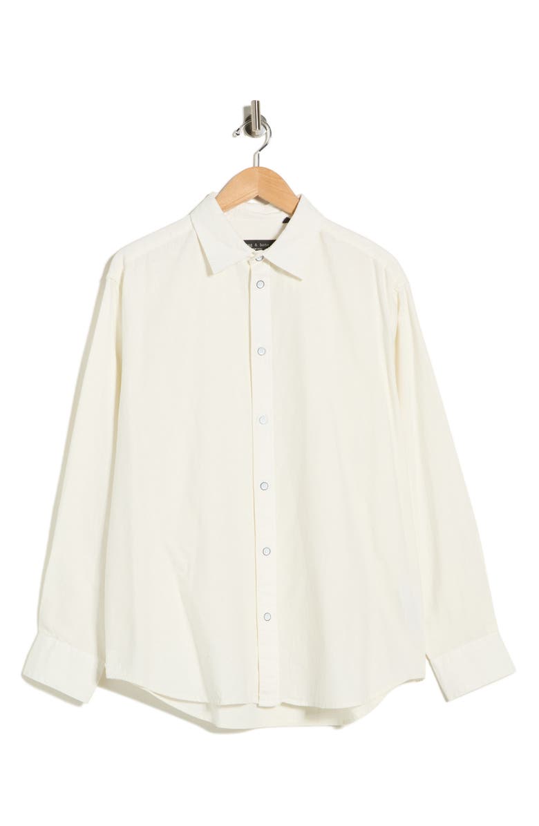 rag & bone Mateo Long Sleeve Button Front Shirt, Main, color, White